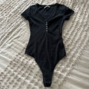 Black ribbed bodysuit from Abercrombie and Fitch